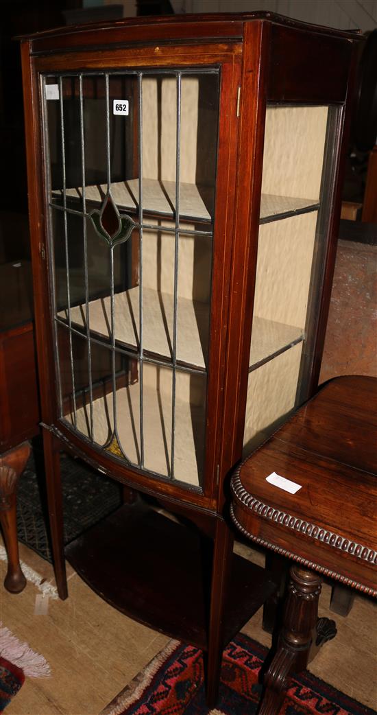 Edwardian mahogany bowfront china display cabinet